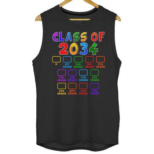 Class Of 2034 Grow With Me Graduation First Day Of School Unisex Tank Top - Best Gift Smart