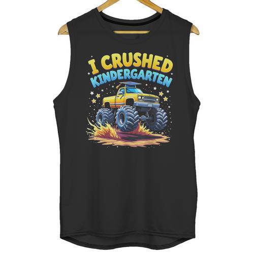 I Crushed Kindergarten Monster Truck Graduation Boys Kids Unisex Tank Top - Best Gift Smart