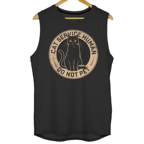 Cute Introvert Cat Service Human Do Not Pet Cat Joke Unisex Tank Top - Raresse