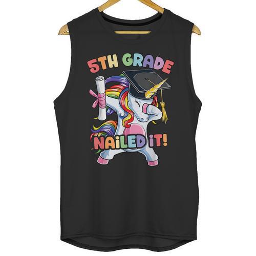 Dabbing 5th Grade Unicorn Graduation Class Of 2020 Nailed It Unisex Tank Top - Best Gift Smart