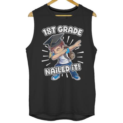 Dabbing Graduation Boy 1st Grade Class Of 2021 Nailed It Unisex Tank Top - Best Gift Smart