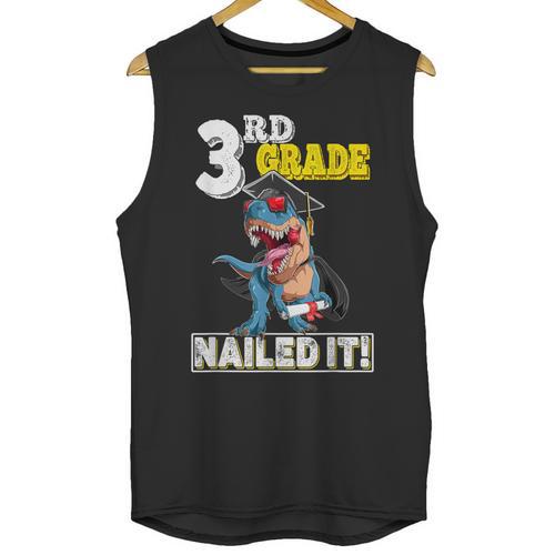 Dinosaur Graduation Cap Gown 3rd Grade Graduate Nailed It Unisex Tank Top - Best Gift Smart