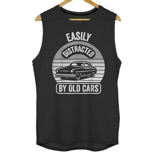 Easily Distracted By Old Cars Graphic Nostalgia Unisex Tank Top - Figerry