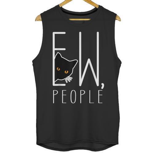 Ew People Cat Introvert Anti-Social Unisex Tank Top - Raresse