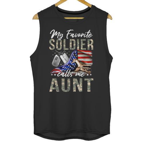 My Favorite Soldier Calls Me Aunt US Army Graduation Aunt Unisex Tank Top - Best Gift Smart