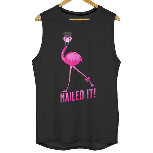 Flamingo Nailed It Graduation Flamingo Unisex Tank Top - Best Gift Smart