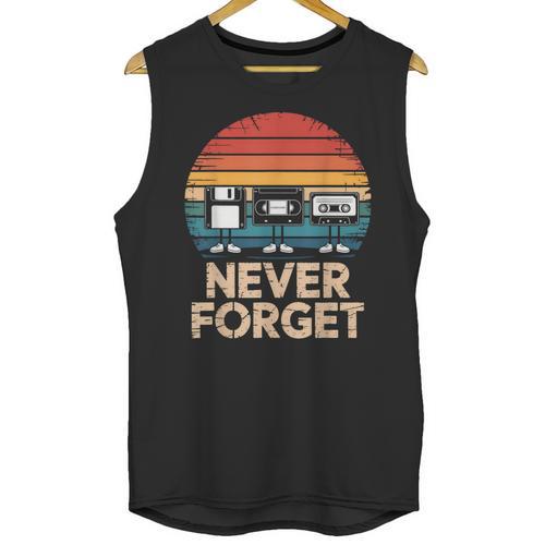 Floppy VHS Cassette Never Forget Retro 80s 90s Nostalgia Unisex Tank Top - Figerry