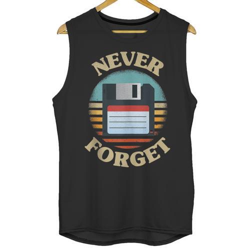 Never Forget Retro Diskette Nostalgia Vintage Unisex Tank Top - Figerry