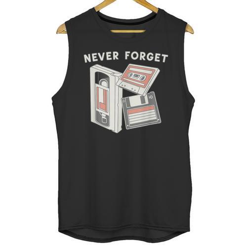 Never Forget VHS Tape Cassette Floppy Disk Nostalgia 80s 90s Unisex Tank Top - Figerry