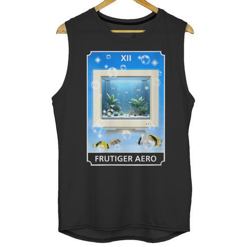 Frutiger Aero Aesthetic Tech Computer Aquarium Tarot Card Unisex Tank Top - Figerry