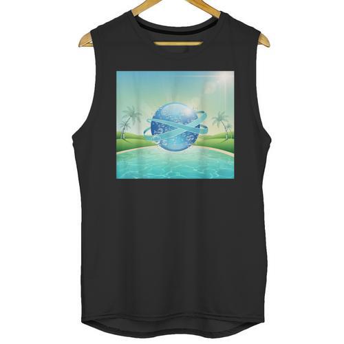 Frutiger Aero Y2k Aesthetic Palm Trees Cyber Beach World Unisex Tank Top - Figerry