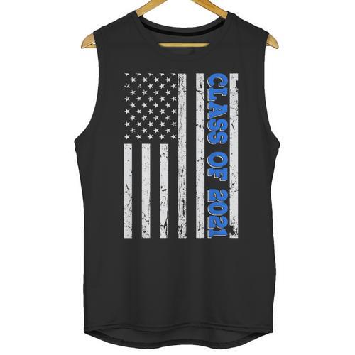 Funny Class Of 2021 American Flag Senior Graduation Unisex Tank Top - Best Gift Smart