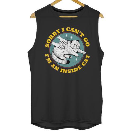 Funny Introvert Cat I Can't Go I'm An Inside Cat Homebody Unisex Tank Top - Raresse