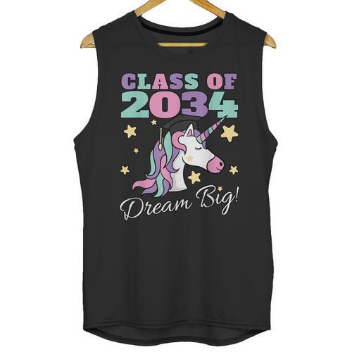 Girls Class Of 2034 Magical Unicorn Graduation Cap Unisex Tank Top - Best Gift Smart