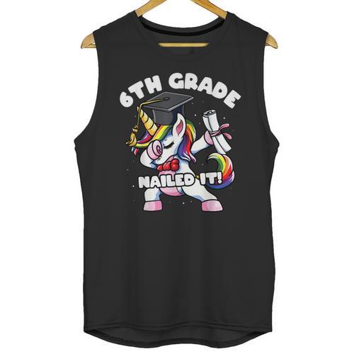 Girls Dabbing Unicorn 6th Sixth Grade Nailed It Graduation Unisex Tank Top - Best Gift Smart