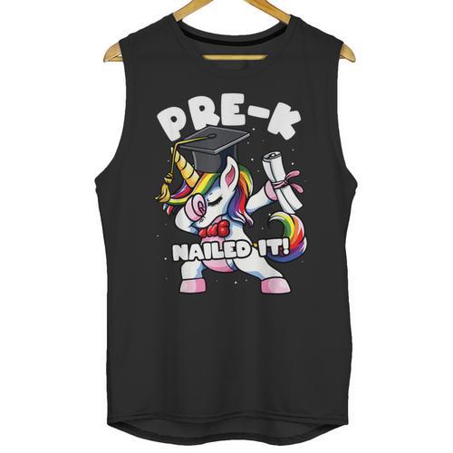 Girls Dabbing Unicorn Pre-K PreSchool Nailed It Graduation Unisex Tank Top - Best Gift Smart