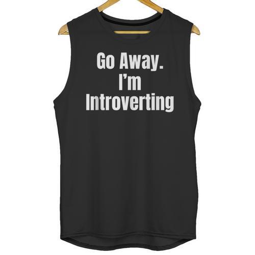 Go Away I'm Introverting Humor Sarcastic Geek Gamer Jokes Unisex Tank Top - Raresse