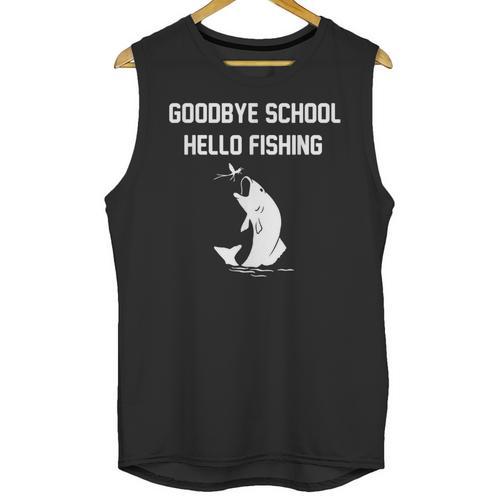 Goodbye School Hello Fishing Graduation T-Shirt Unisex Tank Top - Best Gift Smart
