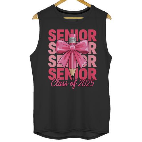 Graduate 2025 For Senior 2025 Graduation Coquette Pink Bow Unisex Tank Top - Best Gift Smart