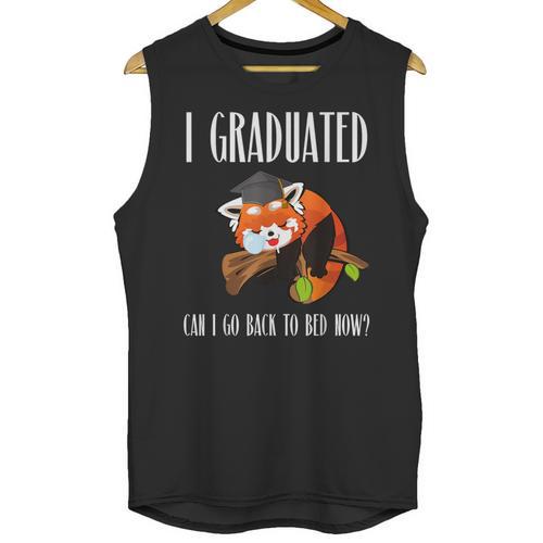 I Graduated Can I Go Back To Bed Sleepy Red Panda Graduation Unisex Tank Top - Best Gift Smart