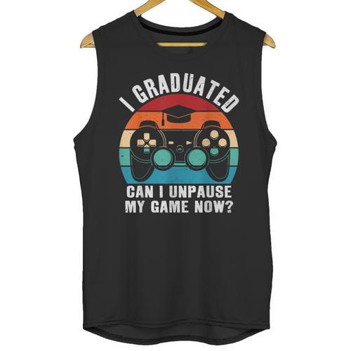 I Graduated Can I Unpause My Game Now Retro Graduation Unisex Tank Top - Best Gift Smart