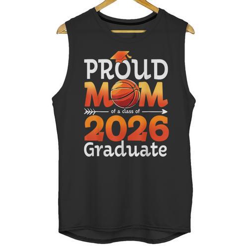 Graduation Basketball Retro Proud Mom Of A 2026 Graduate Unisex Tank Top - Best Gift Smart