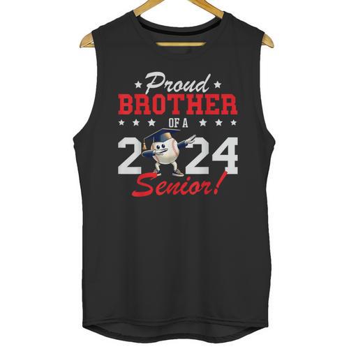 Graduation Proud Brother Of A 2024 Senior Baseball Player Unisex Tank Top - Best Gift Smart
