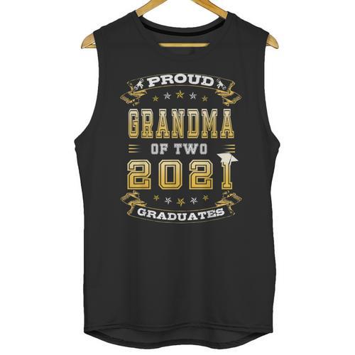 Graduation Proud Grandma Of Two 2021 Graduates High School Unisex Tank Top - Best Gift Smart