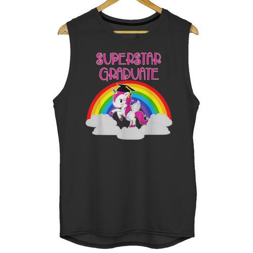 Graduation Unicorn Superstar Magical Colorful Rainbow Tshirt Unisex Tank Top - Best Gift Smart