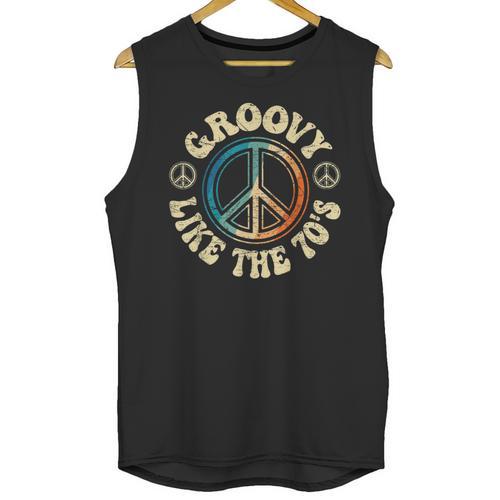 Groovy Like The 70s Peace Aesthetic Nostalgia 1970's Retro Unisex Tank Top - Figerry