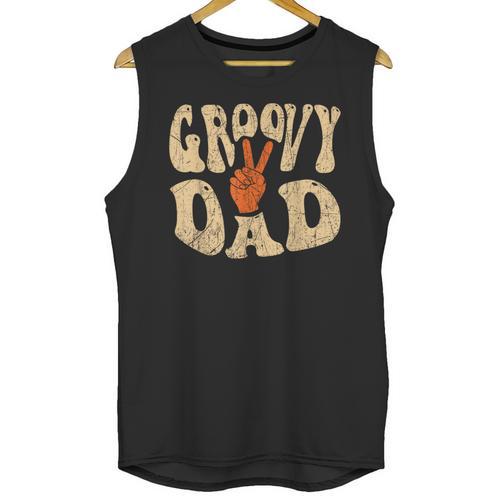 Groovy Dad 70s Aesthetic Nostalgia 1970's Retro Dad Unisex Tank Top - Figerry