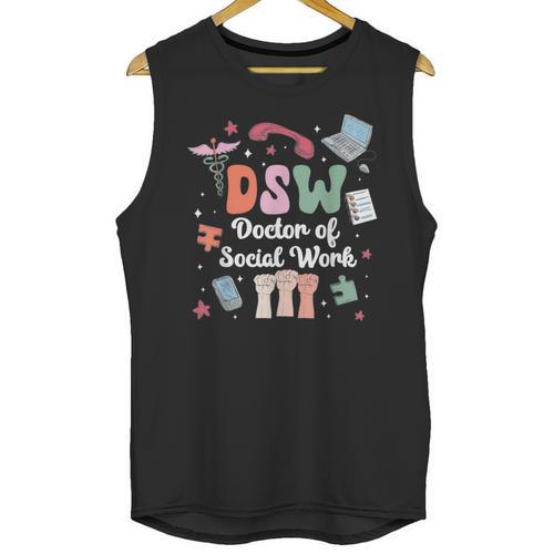 Groovy DSW Doctor Of Social Work Graduation DSW Graduate Unisex Tank Top - Best Gift Smart