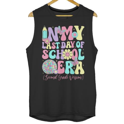 Groovy In My Last Day Of School Era Second Grade Graduation Unisex Tank Top - Best Gift Smart