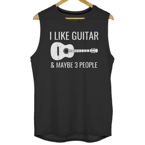 I Like Guitar & Maybe 3 People Music Introvert Guitar Unisex Tank Top - Raresse