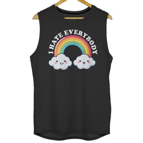 I Hate Everybody Rainbow Sarcastic Grumpy Introvert Unisex Tank Top - Raresse