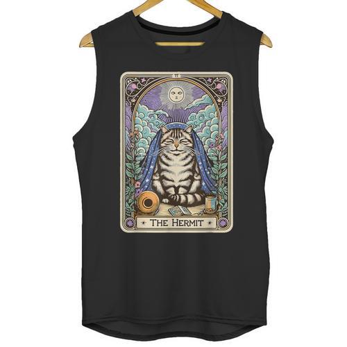 The Hermit Cat Tarot Card Introvert By Georgi Unisex Tank Top - Raresse