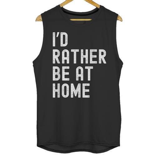 I'd Rather Be At Home Antisocial Introvert Tee Unisex Tank Top - Raresse
