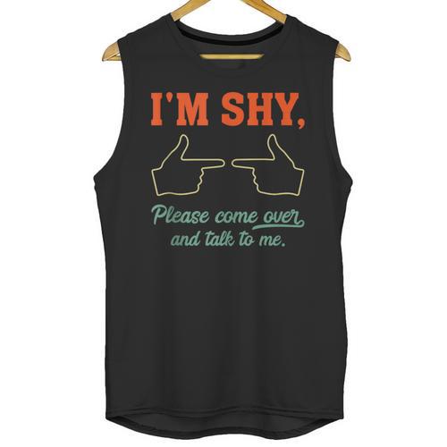 I'm Shy Please Come Over & Talk To Me Introvert Shying Unisex Tank Top - Raresse