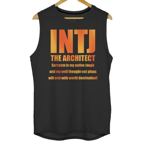 INTJ Architect Personality Introvert Sarcastic Orange Unisex Tank Top - Raresse
