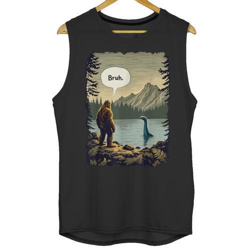 Introvert Bigfoot Sasquatch Loch Ness Monster Bruh Unisex Tank Top - Raresse