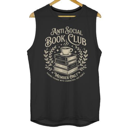 Introvert Books Club Member Coffee Book Lovers Vintage Unisex Tank Top - Raresse