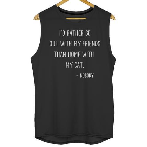 Introvert Cat Lover Quote Humor Social Introversion Unisex Tank Top - Raresse
