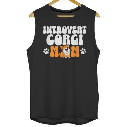 Introvert Corgi Mom Dog Pet Morca Works Dog For Men Women Unisex Tank Top - Raresse