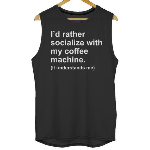 Introvert Sarcastic Coffee Lovers Unisex Tank Top - Raresse