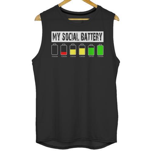 Introvert My Social Battery Low Level Graphic Unisex Tank Top - Raresse