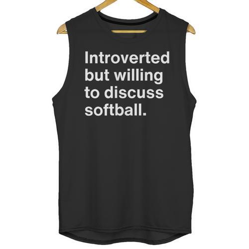 Introvert Softball Player Quote Unisex Tank Top - Raresse