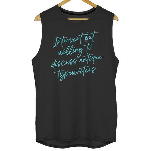 Introvert But Willing To Discuss Antique Typewriters Unisex Tank Top - Raresse