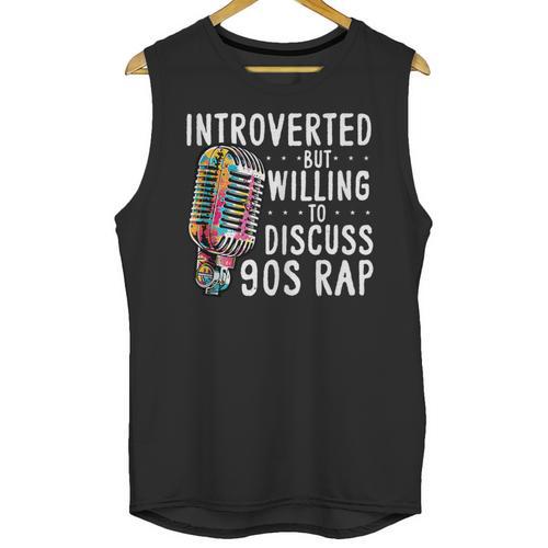 Introverted But Willing To Discuss 90s Rap Socially Awkward Unisex Tank Top - Raresse