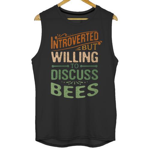Introverted But Willing To Discuss Bees Animal Meme Unisex Tank Top - Raresse