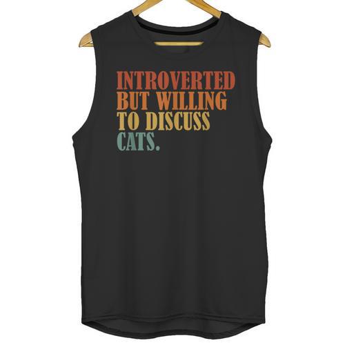 Introverted But Willing To Discuss Cats Introvert Unisex Tank Top - Raresse